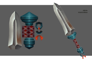 low poly dagger. hand painted texture. concept Konstantin Vavilov