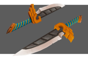 low poly dagger. hand painted texture. concept Konstantin Vavilov