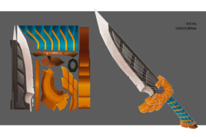 low poly dagger. hand painted texture. concept Konstantin Vavilov