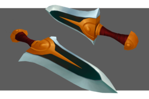 low poly dagger. hand painted texture. concept Konstantin Vavilov
